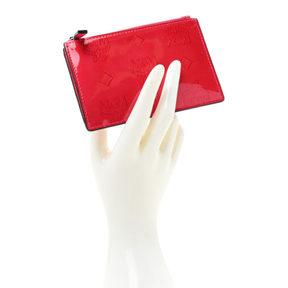 MCM Patent Monogram Key Pouch Red 2 of 9