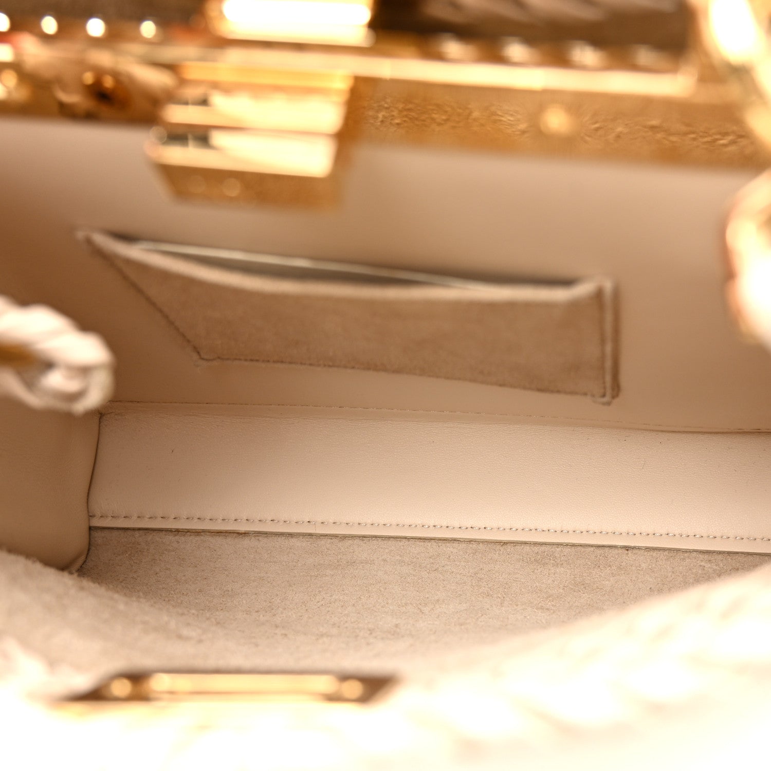 Fendi Nappa Interlace Mini Peekaboo Iconic Satchel Camelia 6 of 11