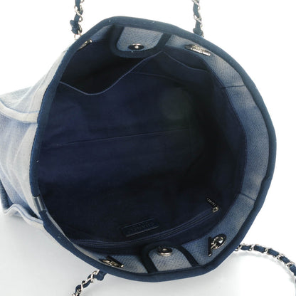 Chanel Canvas Small Deauville Tote Denim Blue 5 of 8