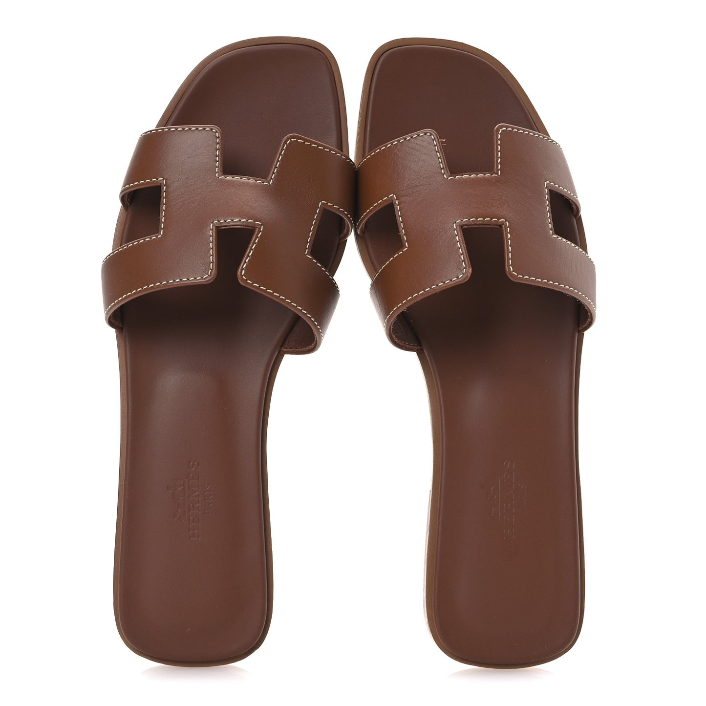 Box Calfskin Oran Sandals 36.5 Gold