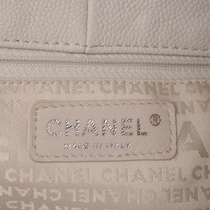 Chanel Distressed Caviar XL Coco Cabas White 6 of 8