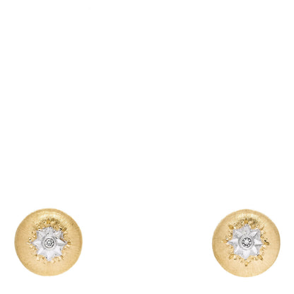 Buccellati 18K Yellow White Gold Diamond Marcia Classica Earrings 1 of 5