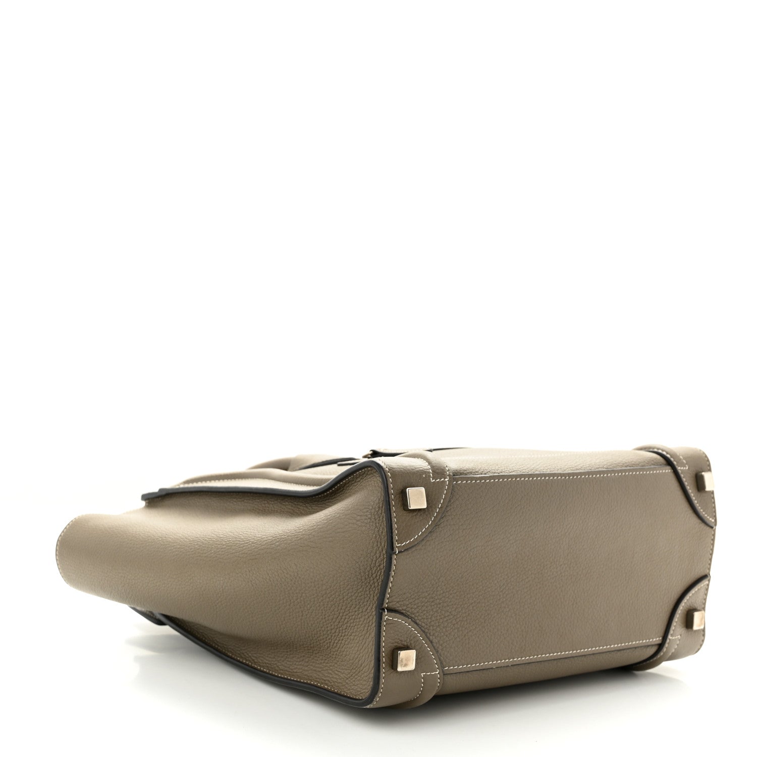 Celine Drummed Calfskin Micro Luggage Souris 4 of 15