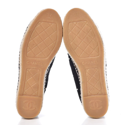 Chanel Suede Pearl CC Espadrilles 37 Black 7 of 10