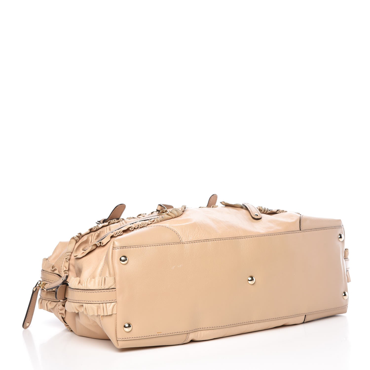 Gucci Calfskin Ruffle Medium Sabrina Boston Tote Nude 4 of 12