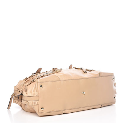 Gucci Calfskin Ruffle Medium Sabrina Boston Tote Nude 4 of 12