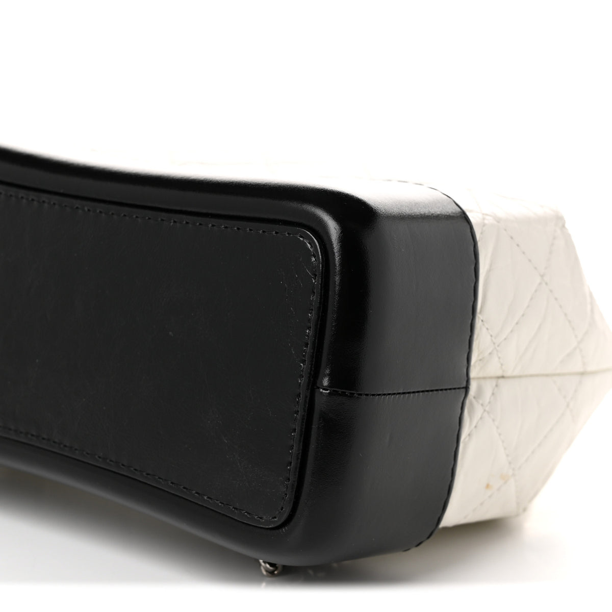 Aged Calfskin Quilted Small Gabrielle Backpack Black White