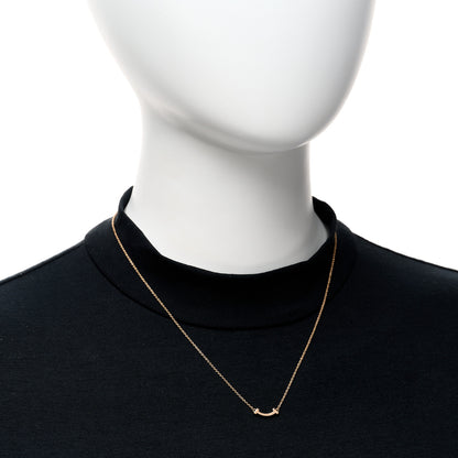 Tiffany 18K Rose Gold Mini T Smile Pendant Necklace 2 of 5