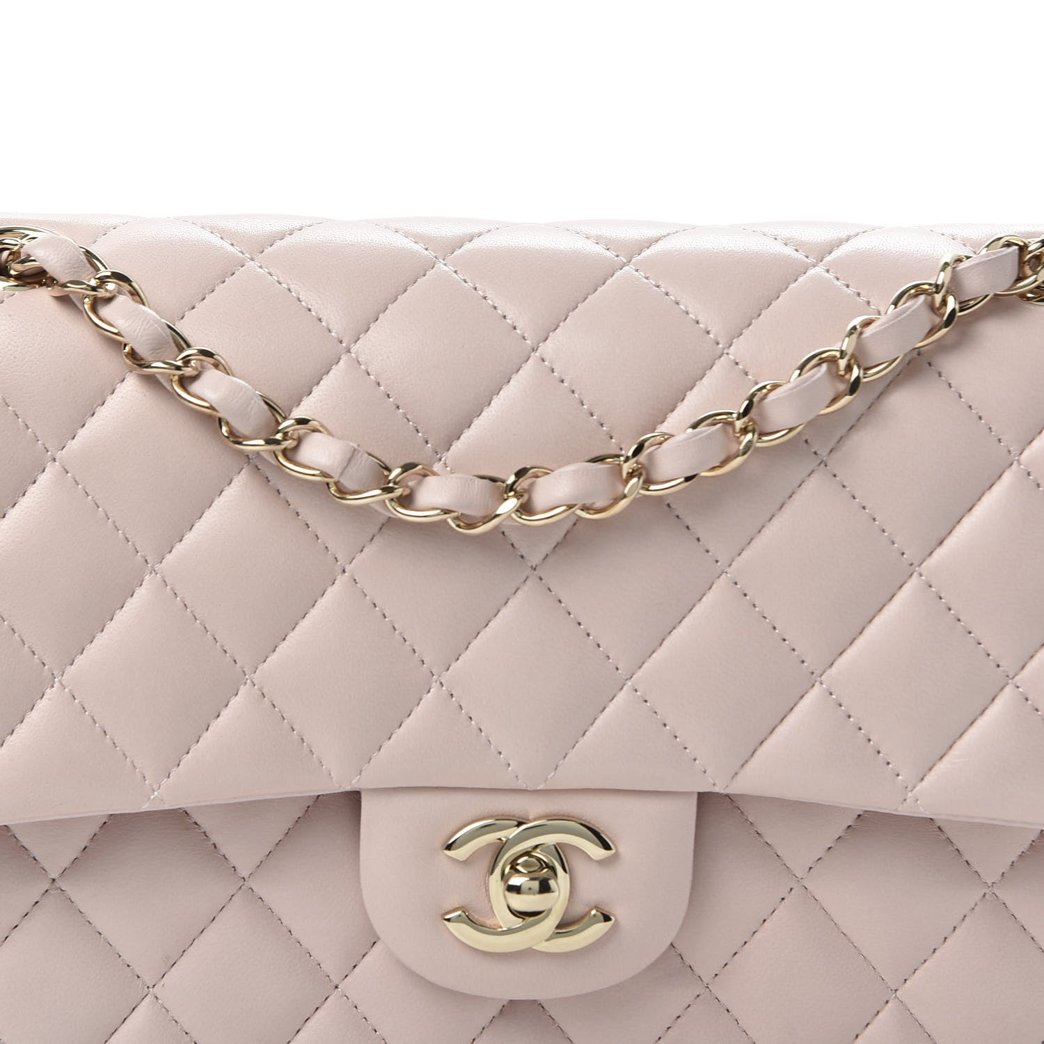 Chanel Lambskin Quilted Medium Double Flap Pink 9 of 10