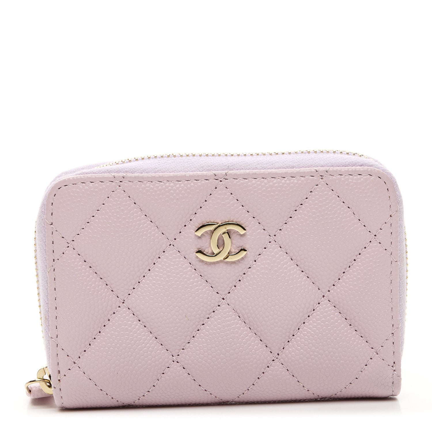 Chanel Caviar Quilted Zip Coin Purse Light Pink 1 of 8