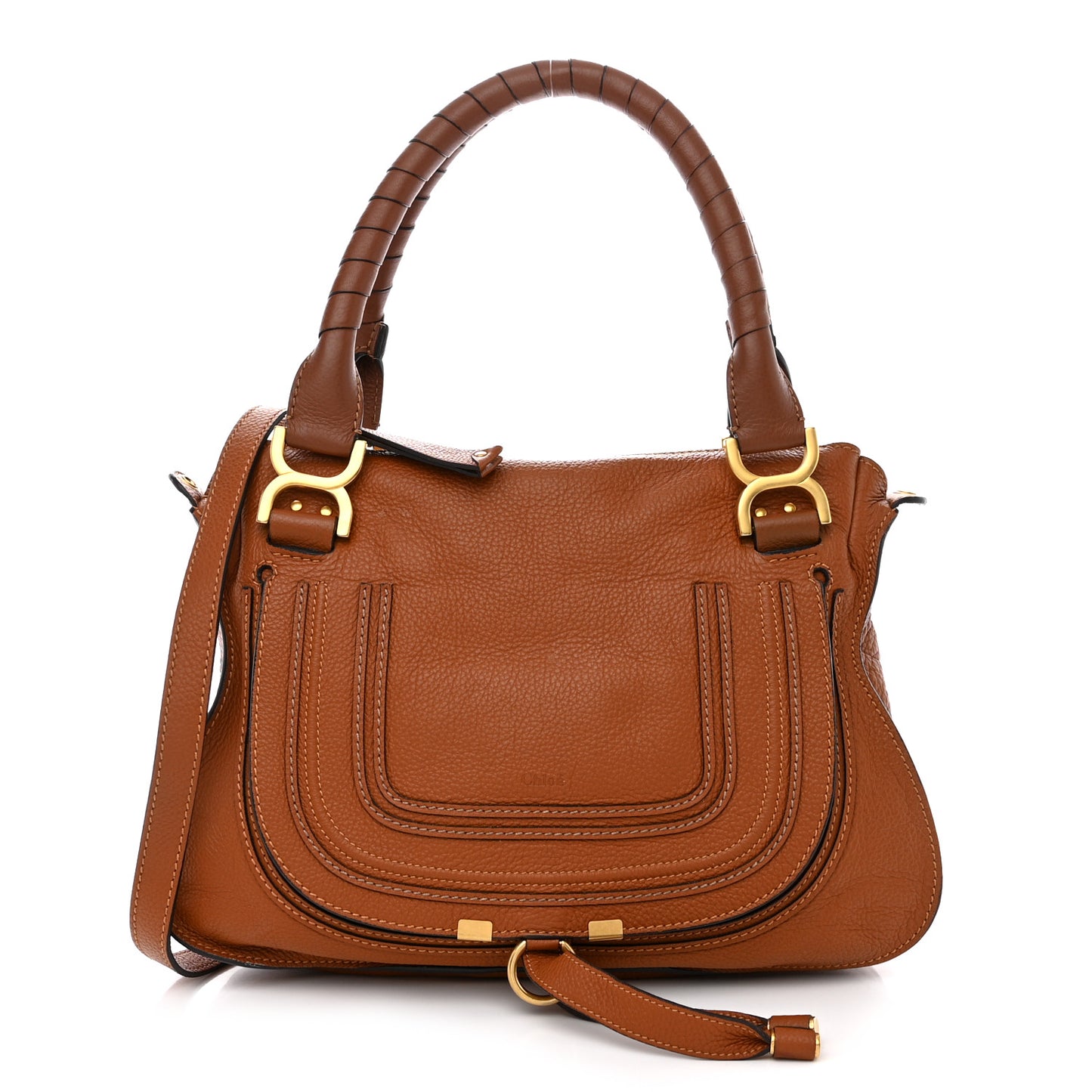 Calfskin Medium Marcie Satchel Tan