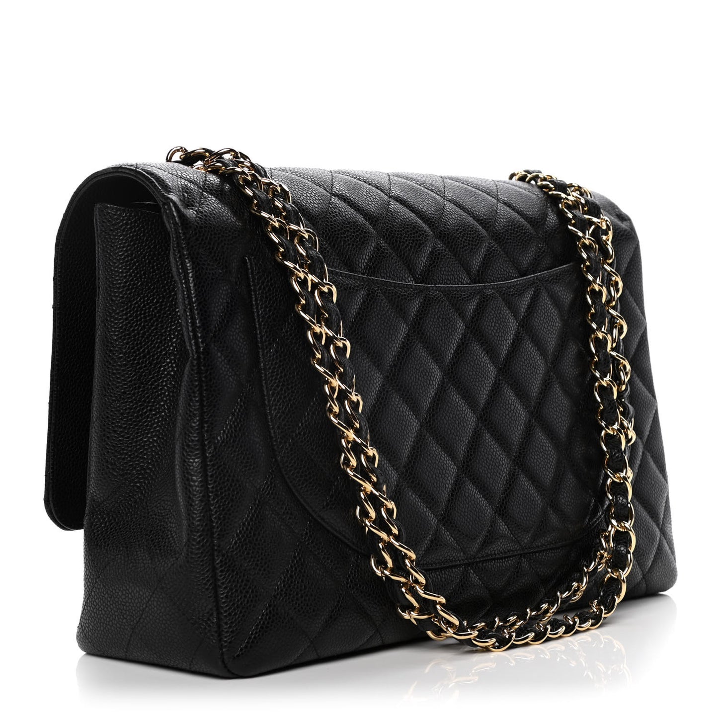 Caviar Quilted Maxi Single Flap Black
