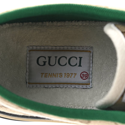 Gucci GG Monogram Web Womens 1977 Tennis Sneakers 39 Beige Ebony Mystic White 7 of 9