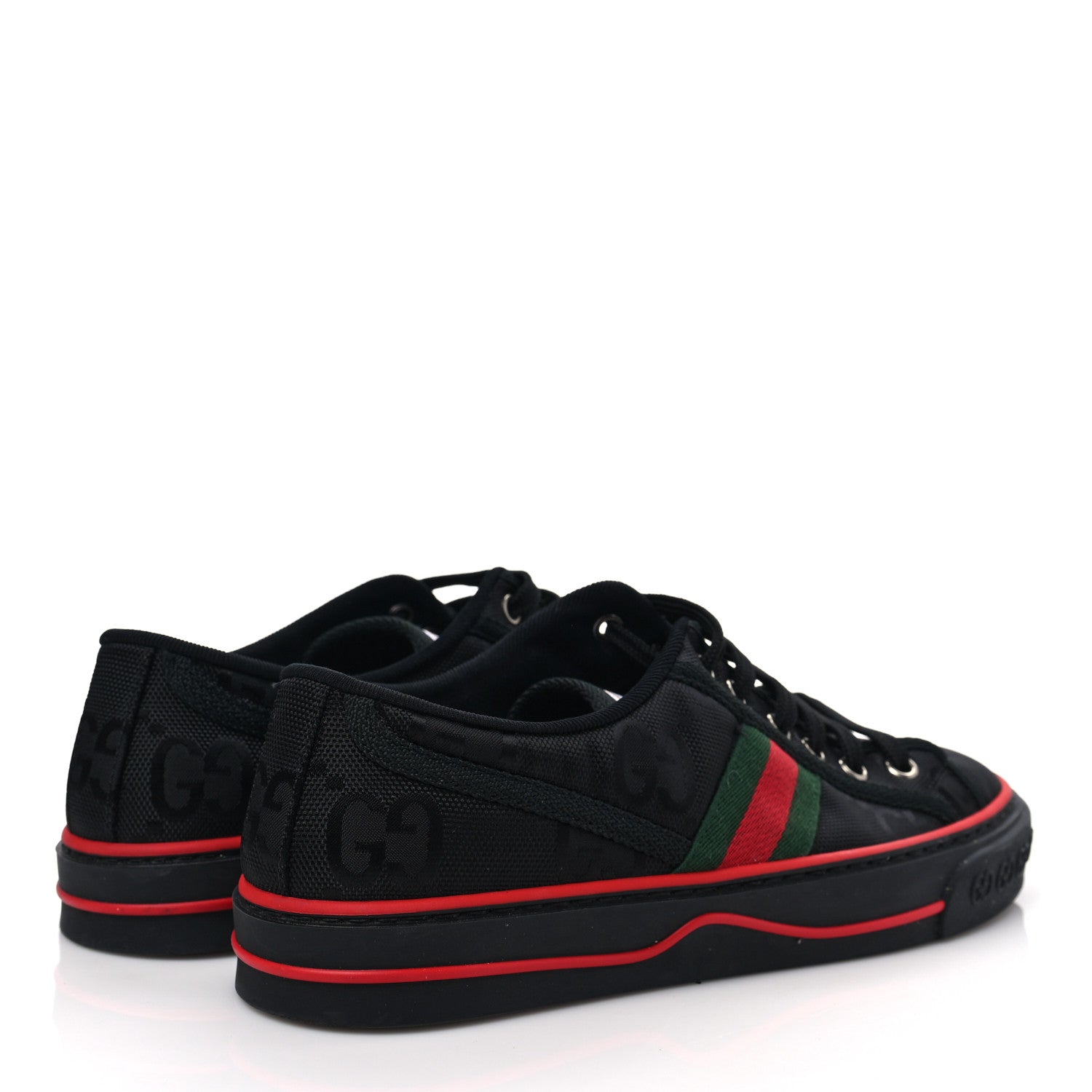 Gucci Econyl Nylon Web Monogram Off The Grid Womens 1977 Tennis Sneakers 38 Black 4 of 7
