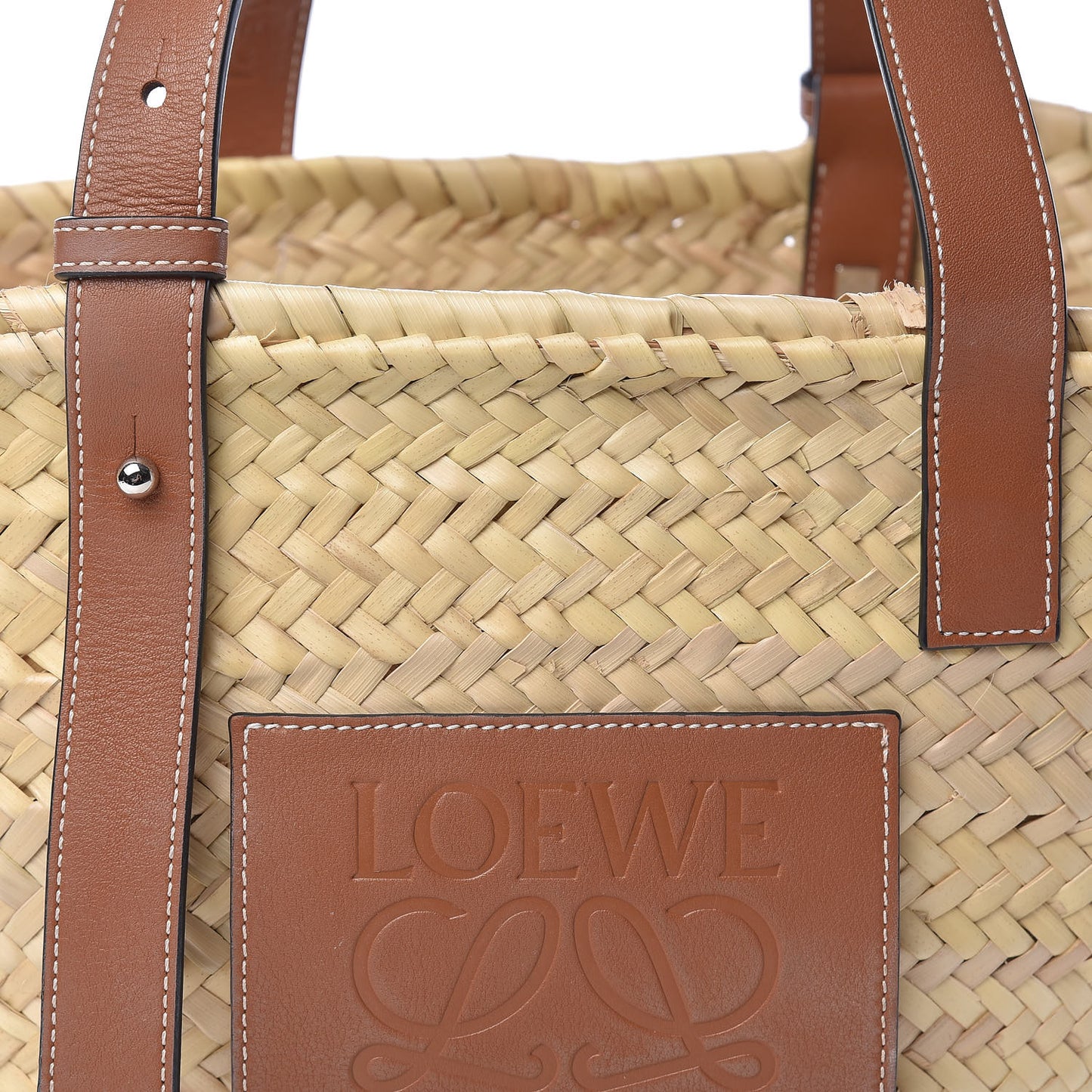 Raffia Basket Tote Bag Natural Tan