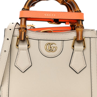 Gucci Wonka Grain Calfskin Mini Diana Tote Bag Mystic White Orange Fluo 7 of 9