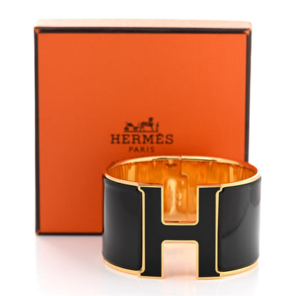 Hermes Enamel Extra Wide Clic Clac H Bracelet PM Black 6 of 6