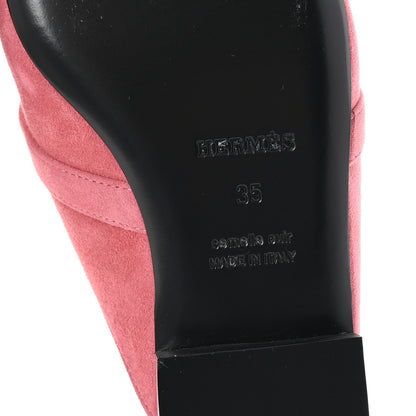 Hermes Suede Goatskin Oz Mules 35 Rose De Venise 7 of 10