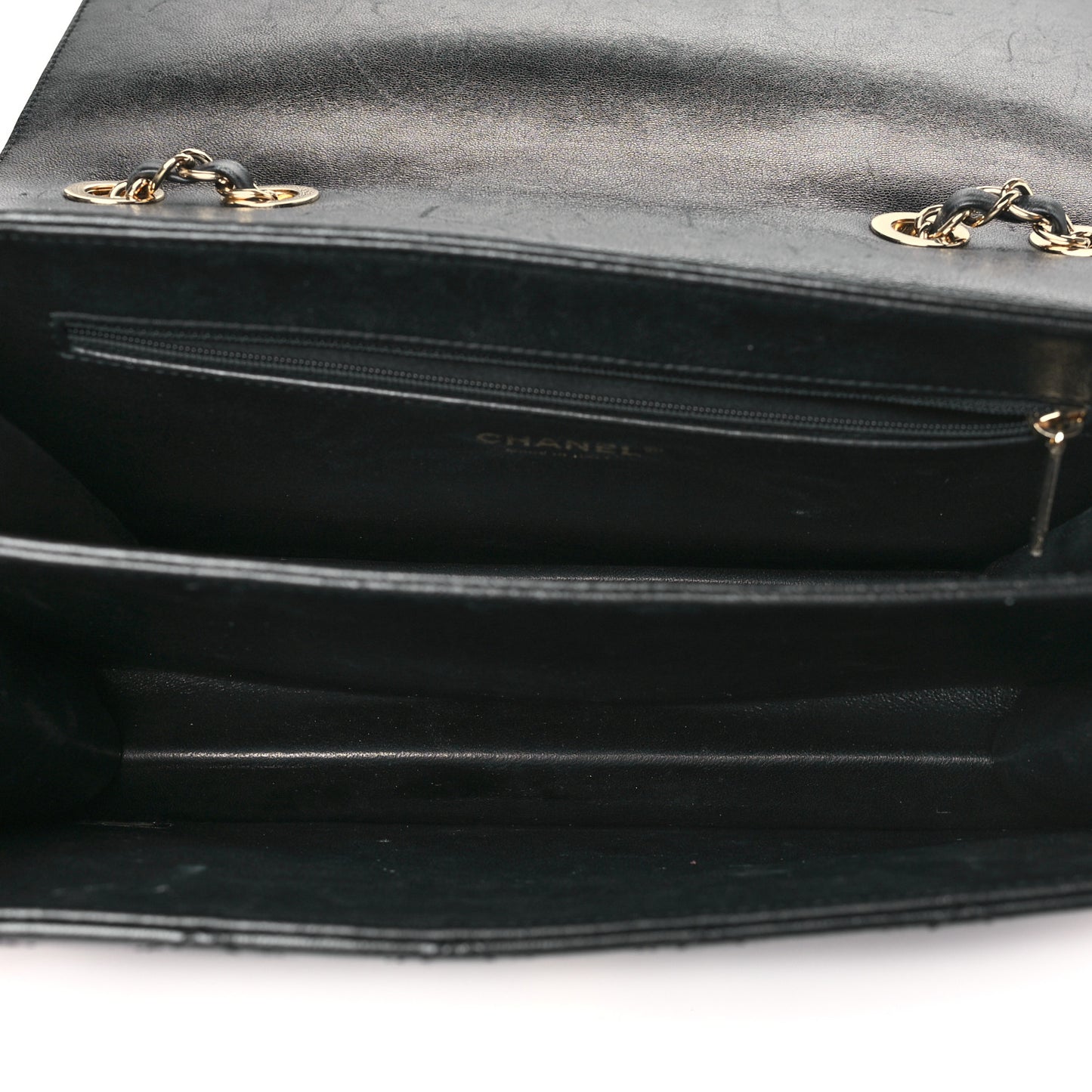 Sheepskin Quilted Large Beauty Lock Flap Black