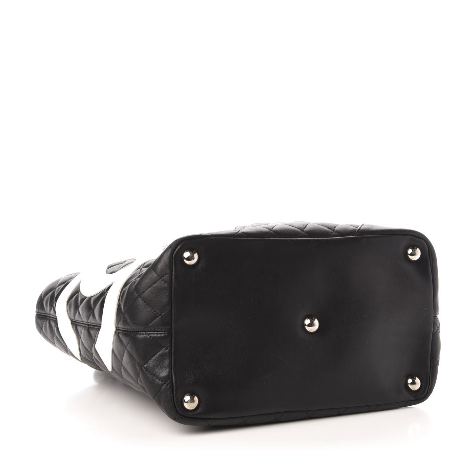 Chanel Calfskin Quilted Large Cambon Tote Black White 4 of 10