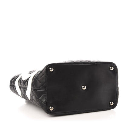Chanel Calfskin Quilted Large Cambon Tote Black White 4 of 10