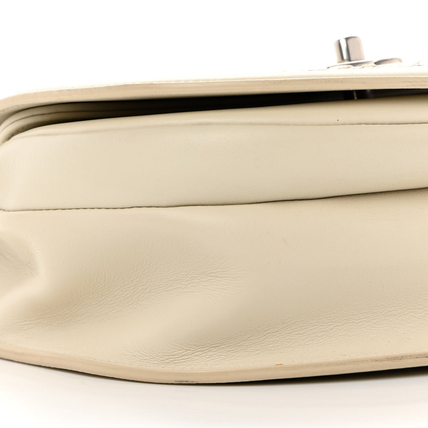 Calfskin Coco Eyelets Small Flap Bag Ivory
