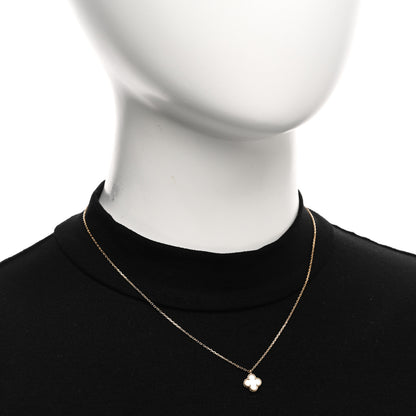 Van Cleef & Arpels 18K Yellow Gold Mother of Pearl Sweet Alhambra Pendant Necklace 2 of 5