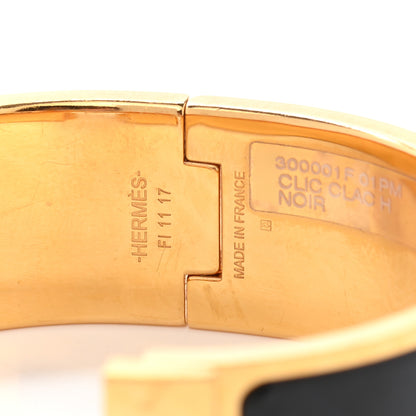 Hermes Enamel Wide Clic Clac H Bracelet PM Black 4 of 6