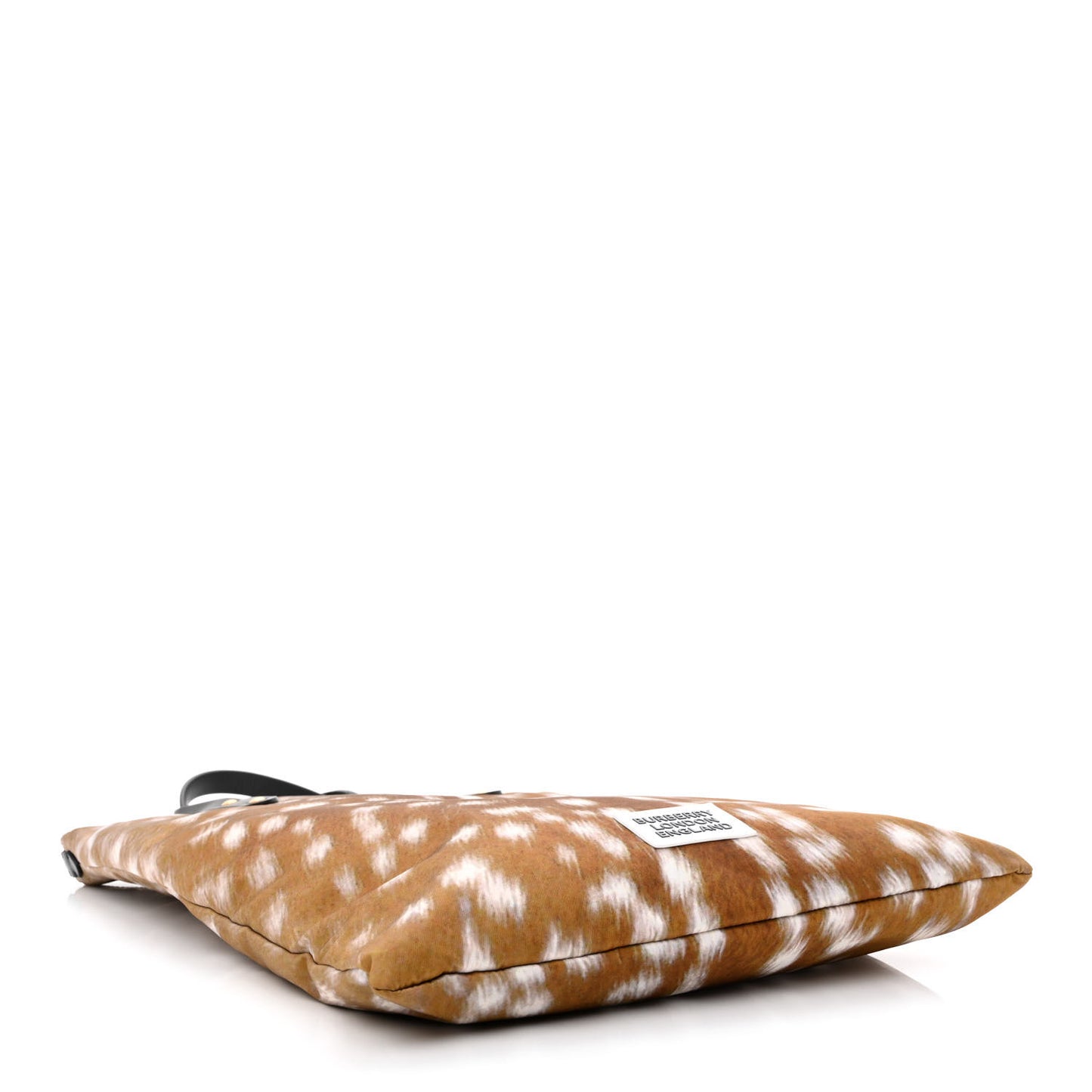 Nylon Deer Print Flat Tote Bag Black Brown