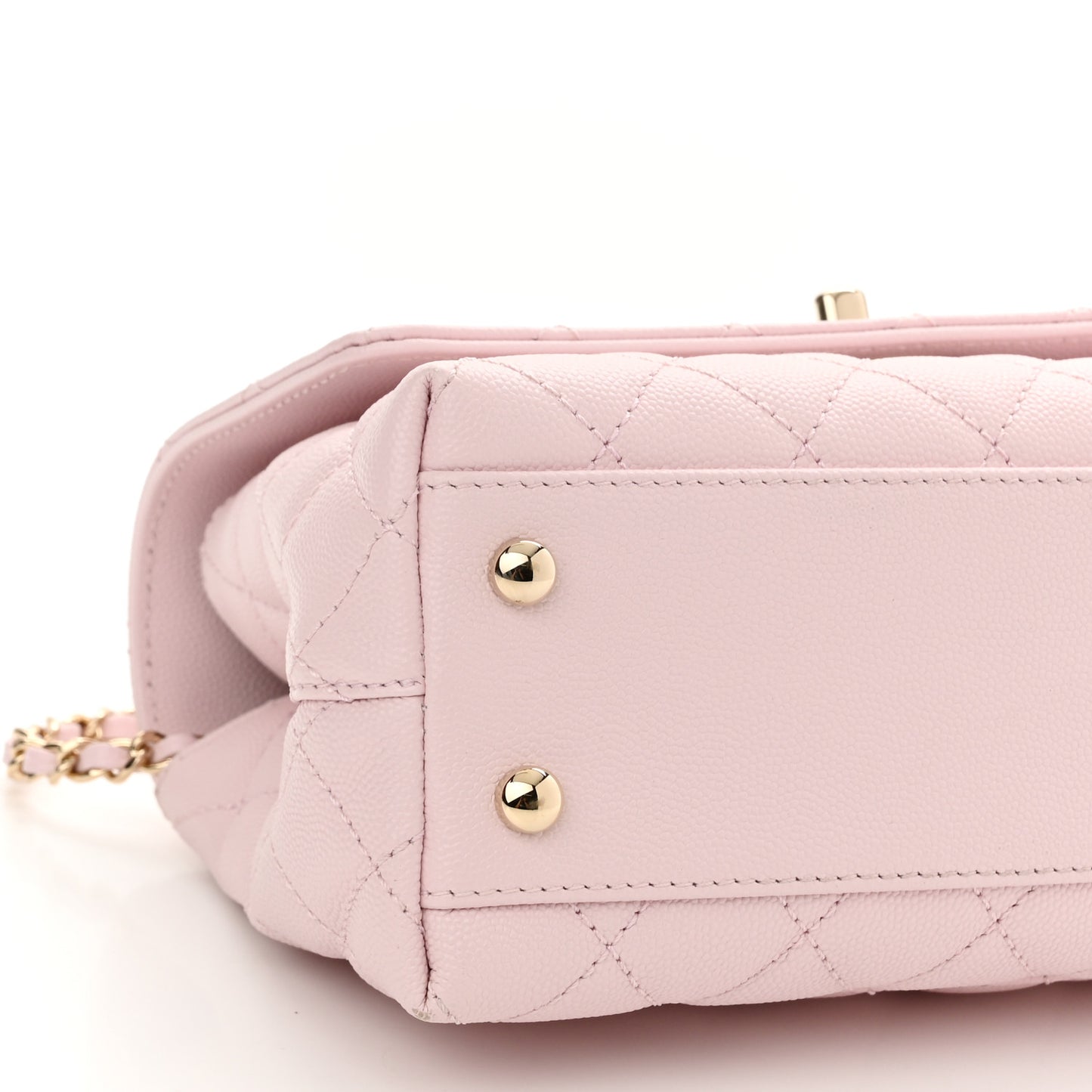 Caviar Quilted Mini Coco Handle Flap Light Pink
