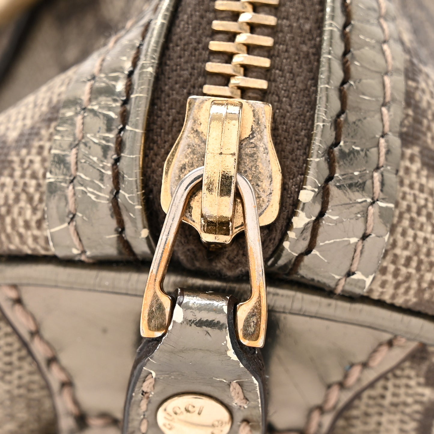 GG Plus Monogram Small Joy Boston Metallic