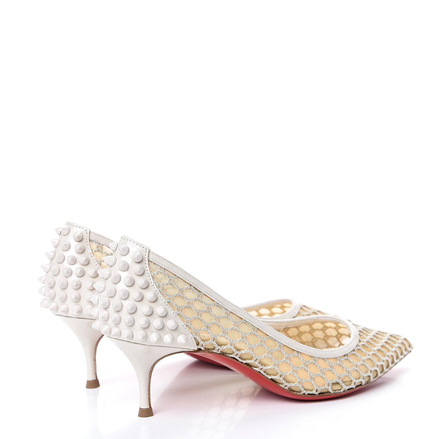 Fishnet Patent Guni 55 Spiked Pumps 36.5 White