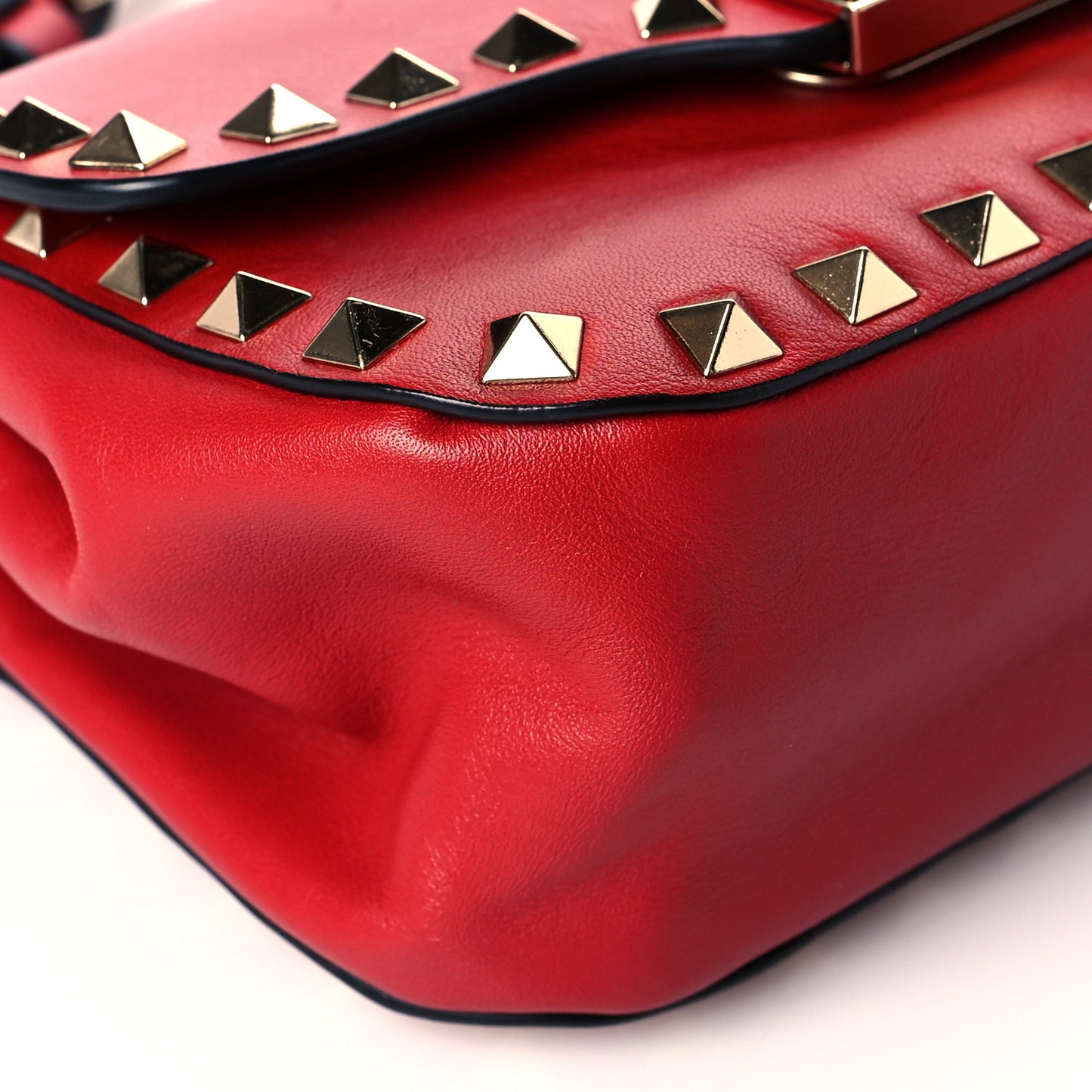 Vitello Mini Rockstud Flap Saddle Crossbody Bag Rosso Valentino