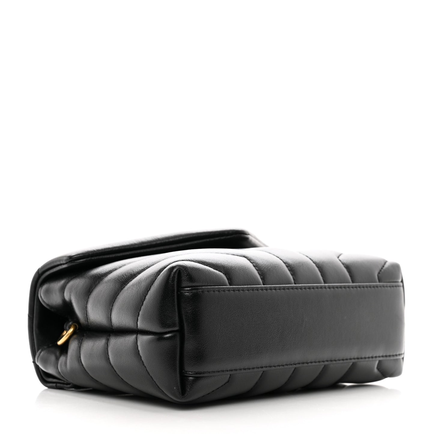 Calfskin Y Quilted Monogram Toy Loulou Crossbody Bag Black