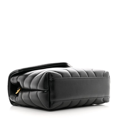 Saint Laurent Calfskin Y Quilted Monogram Toy Loulou Crossbody Bag Black 4 of 12