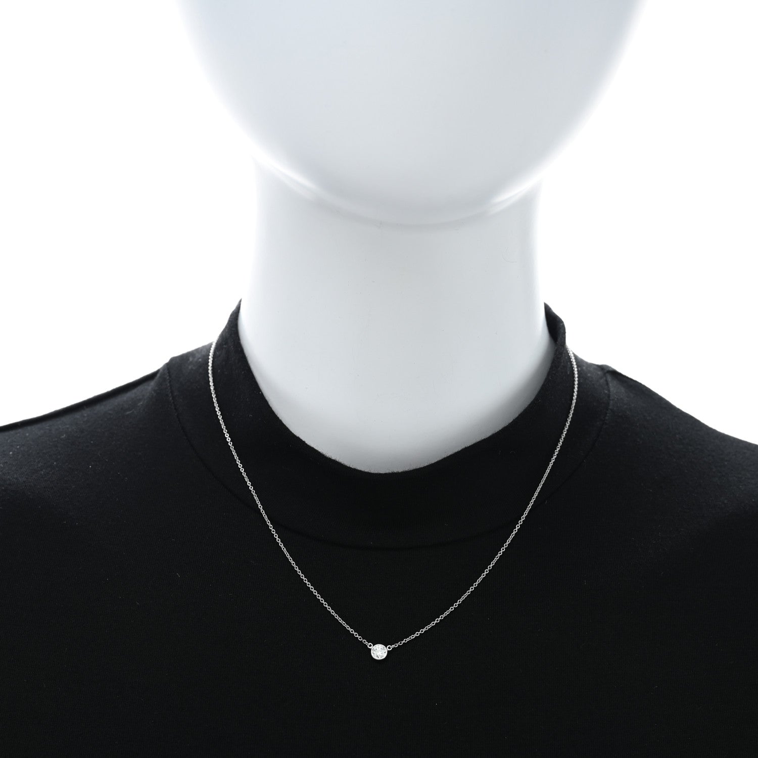 Tiffany Platinum Diamond .19ct Elsa Peretti Diamonds by the Yard Pendant Necklace 2 of 4