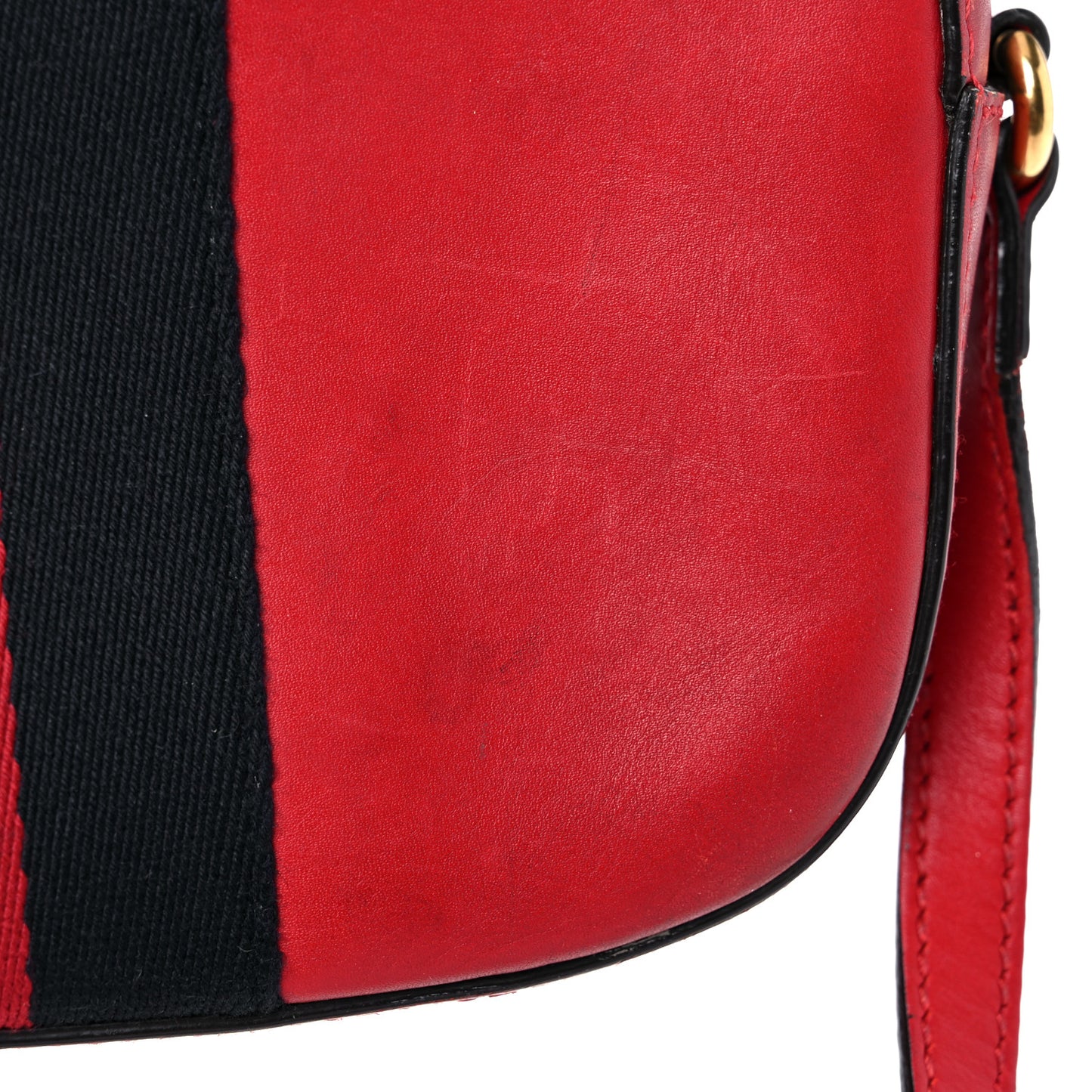 Calfskin Web Small Webby Bee Shoulder Bag Red