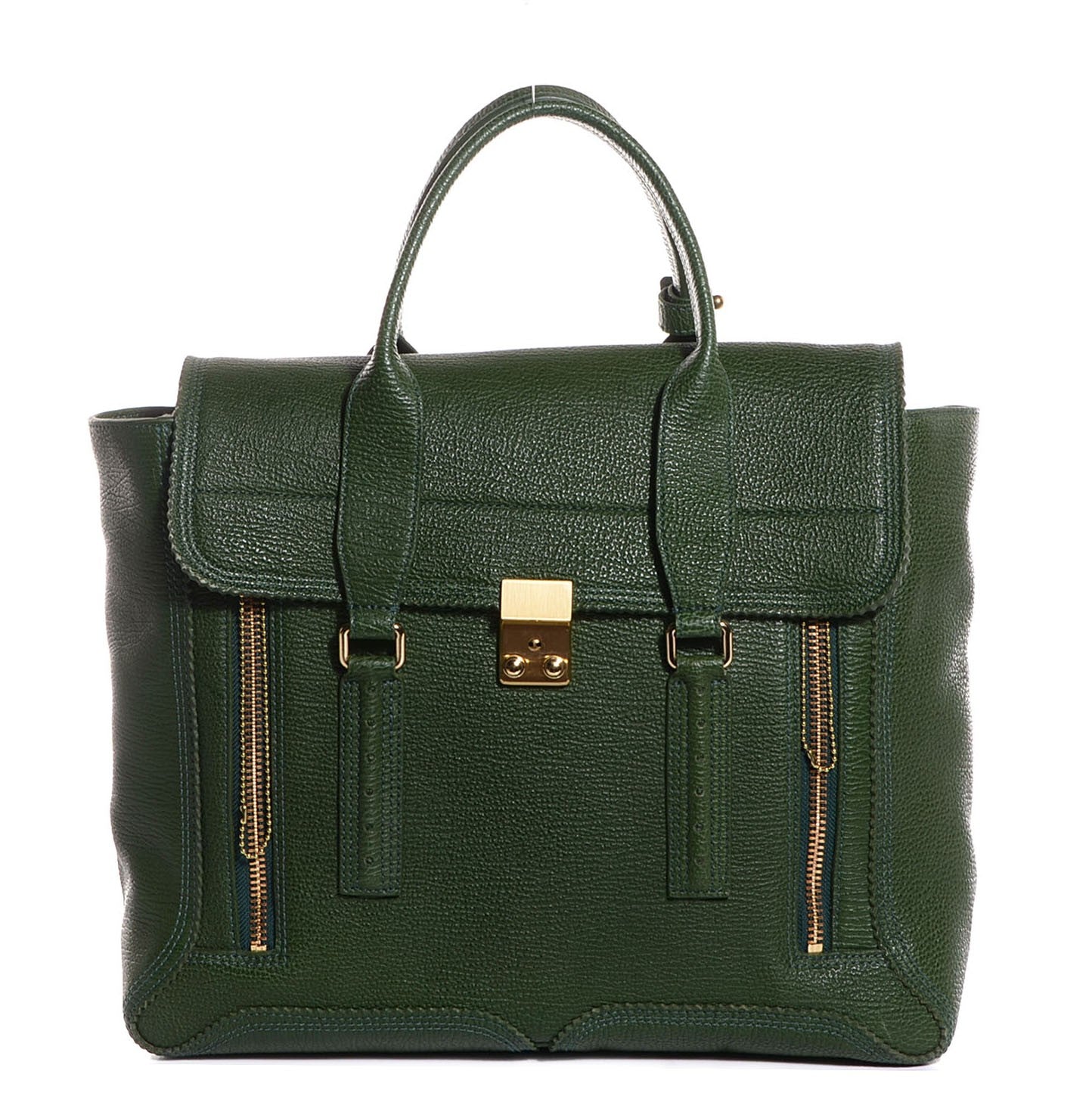 3.1 Phillip Lim 3.1 Leather Large Pashli Satchel Jade 1 of 16