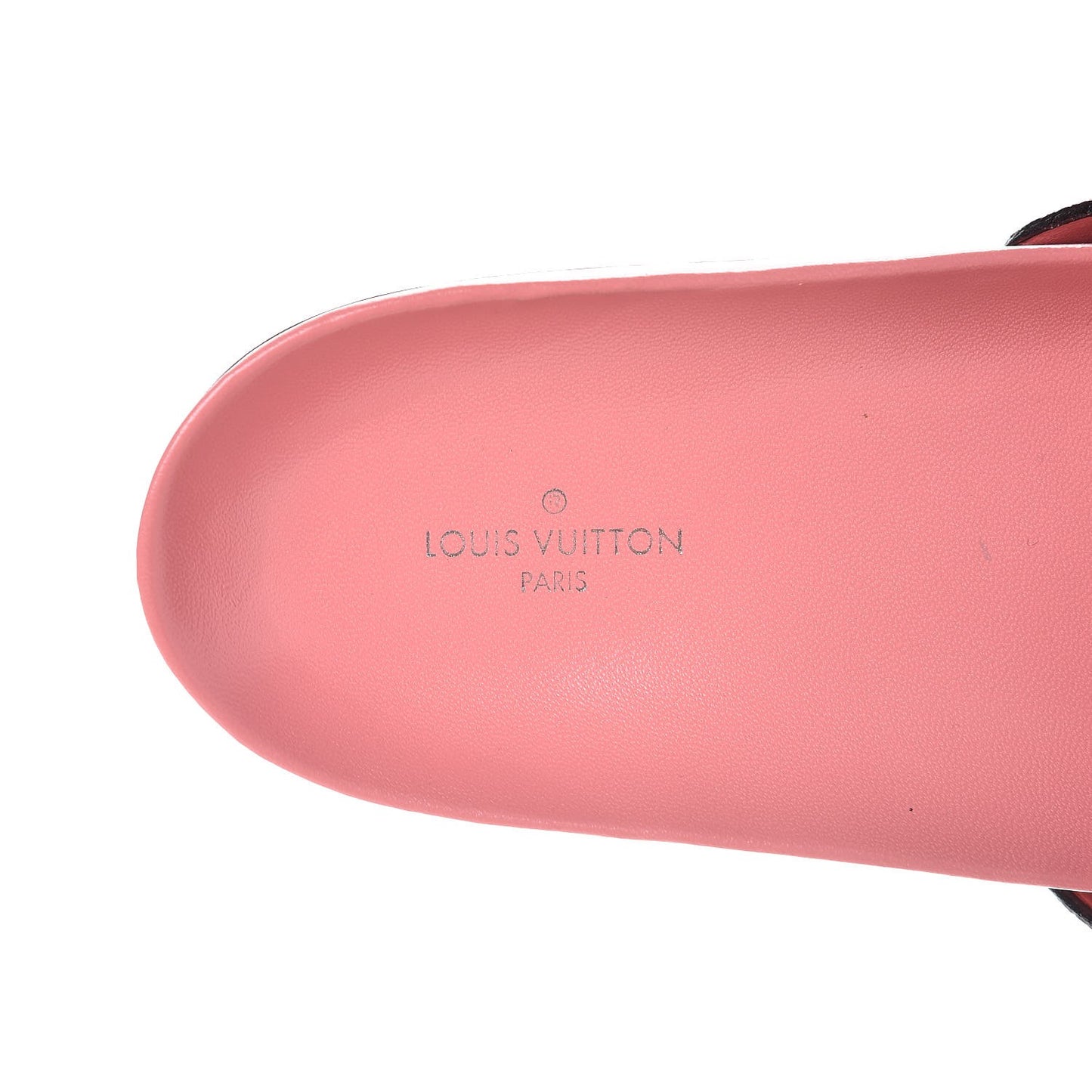 Patent Monogram Bom Dia Flat Mule 38 Rose White