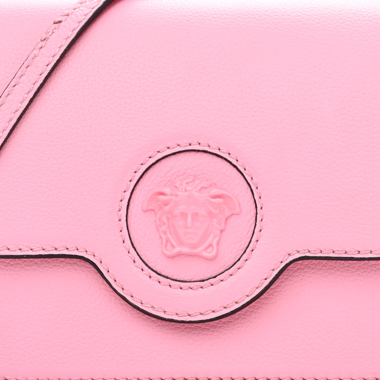 Versace Grained Calfskin La Medusa Shoulder Bag Pink 7 of 13
