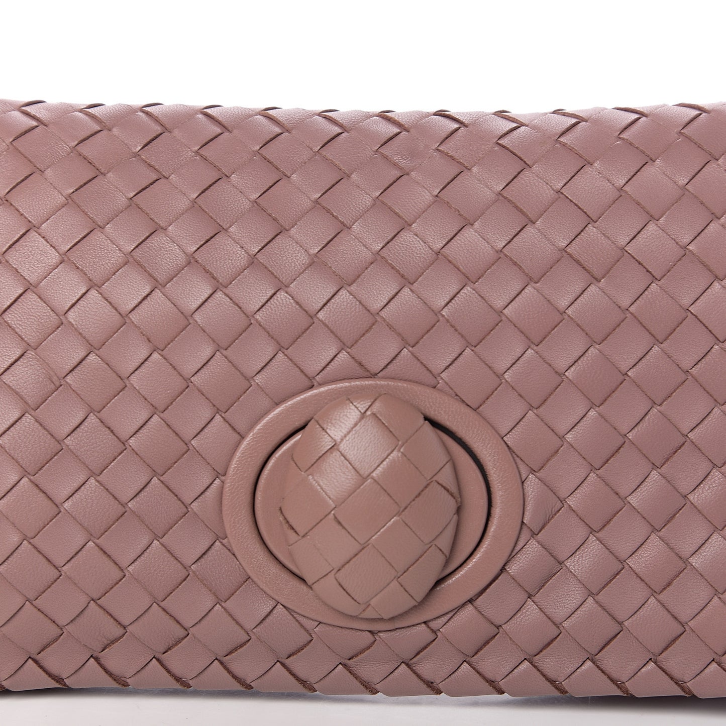 Nappa Intrecciato Turnlock Clutch Deco Rose