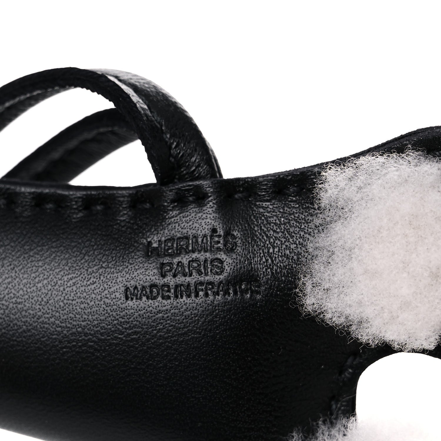 Hermes Milo Lambskin Shearling Budy Charm Black 3 of 4