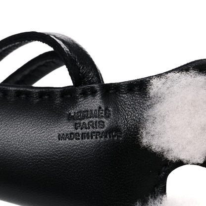 Hermes Milo Lambskin Shearling Budy Charm Black 3 of 4