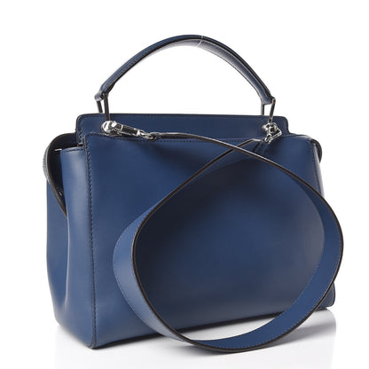 Fendi Calfskin Flowerland Studded Dotcom Satchel Blue 3 of 14