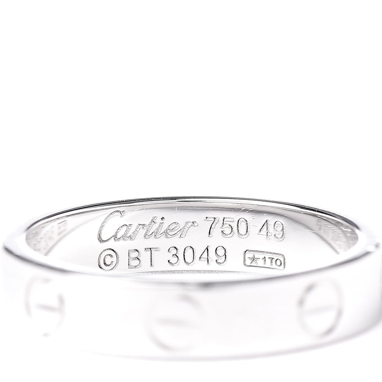 18K White Gold 3.5mm LOVE Wedding Band Ring 49 5