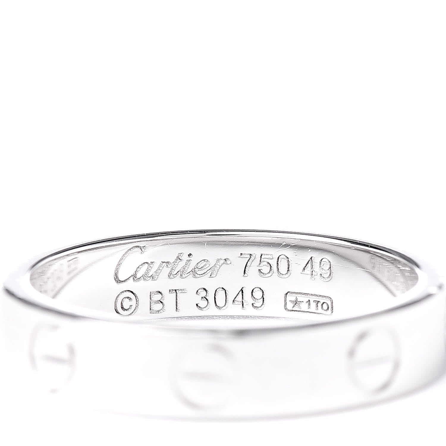 Cartier 18K White Gold 3.5mm LOVE Wedding Band Ring 49 5 4 of 4