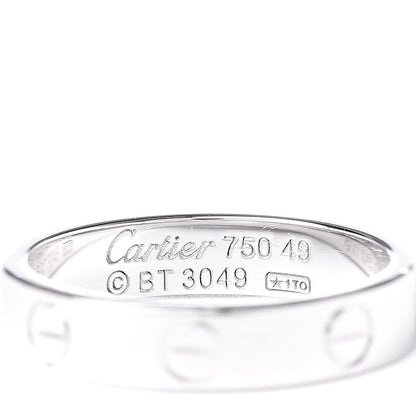 Cartier 18K White Gold 3.5mm LOVE Wedding Band Ring 49 5 4 of 4