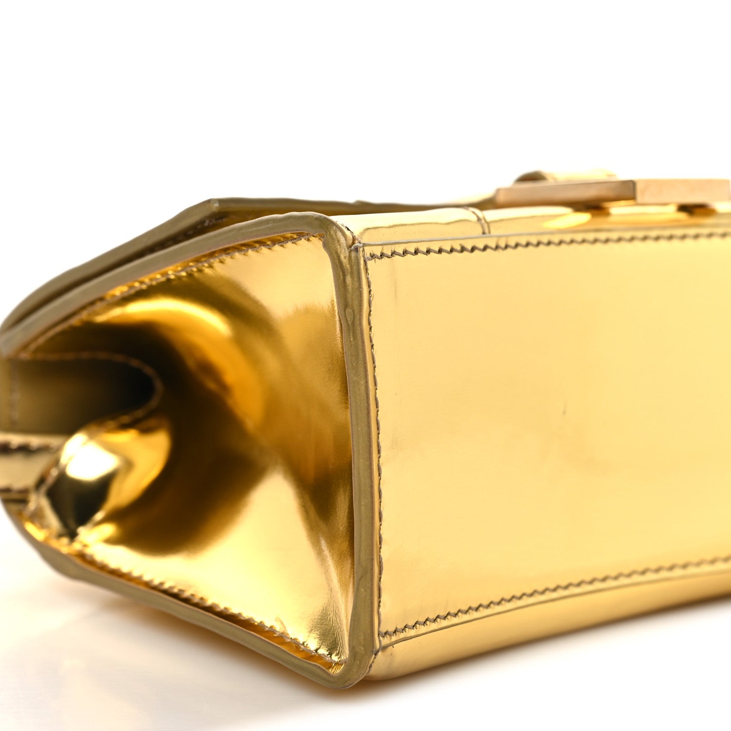 Balenciaga Mirror Calfskin Hourglass Top Handle Bag XS Gold 9 of 10