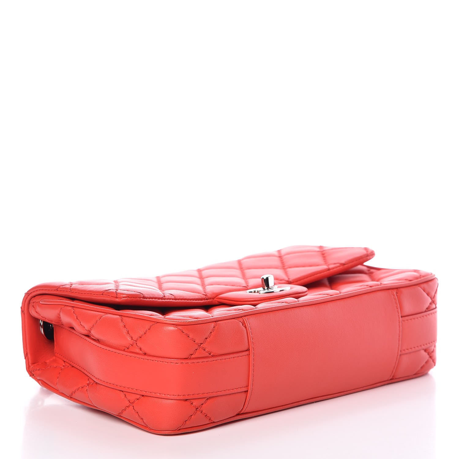 Chanel Lambskin Quilted Easy Carry Jumbo Flap Red 4 of 15