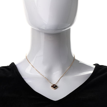 Van Cleef & Arpels 18K Rose Gold Diamond Bulls Eye Vintage Alhambra Pendant Necklace 2 of 7